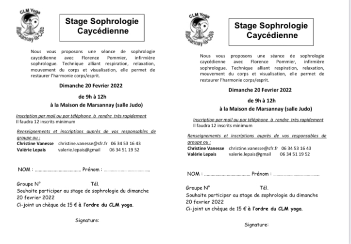Stage Sophrologie Caycédienne